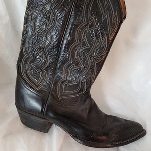 Tony Lama Black Cowboy Boot- sz 13D Men's